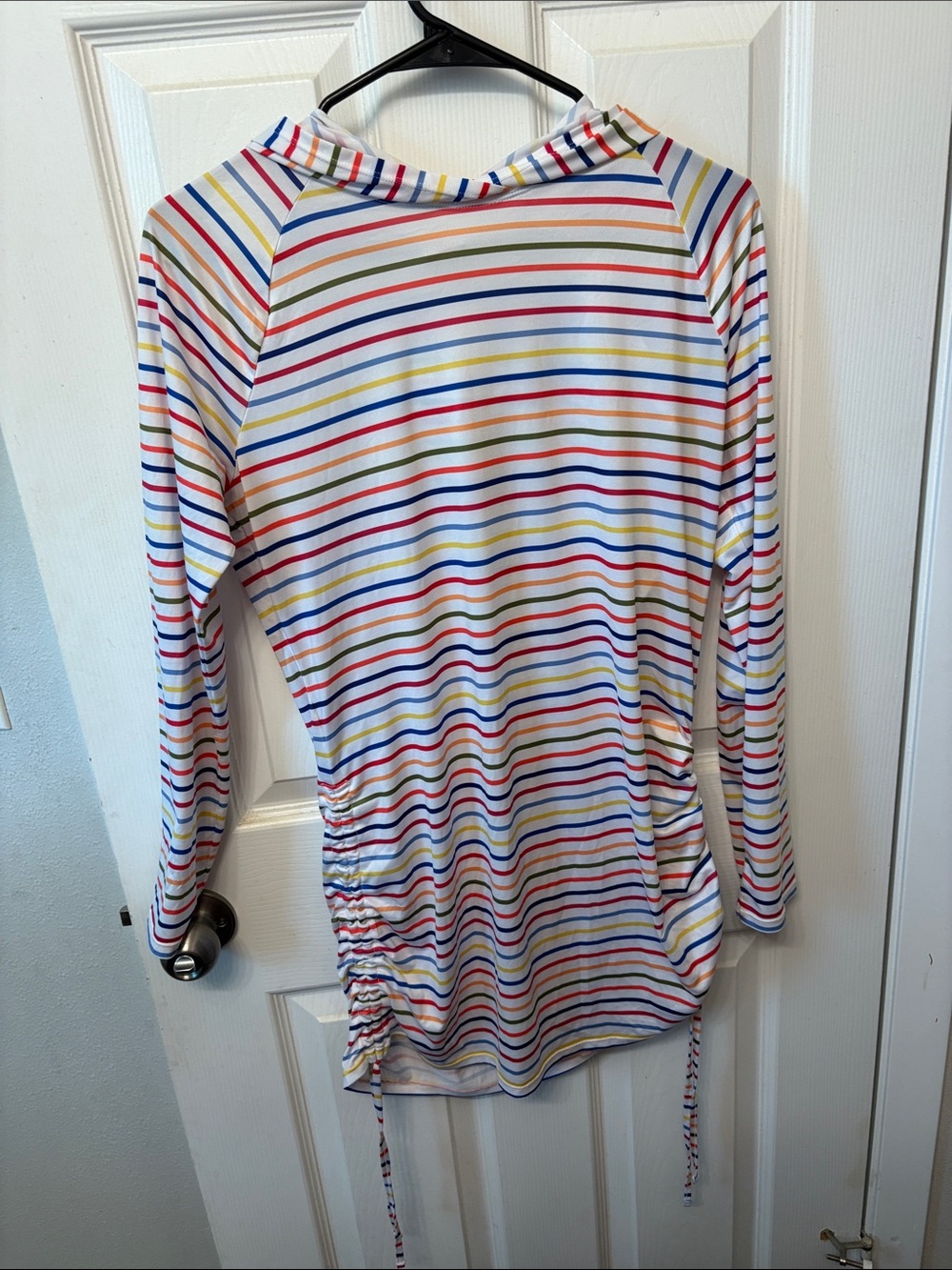 Krimson Klover Long Sleeve Rainbow Striped Hoodie swim cover up